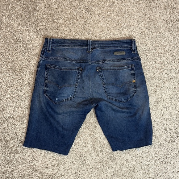 Diesel Thavar Denim Custom Cropped Shorts - Picture 5 of 7